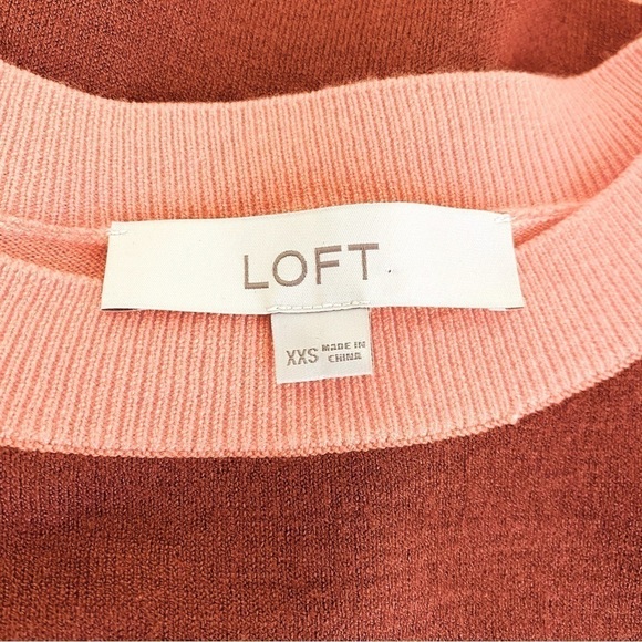 LOFT Wide Striped Poncho Sweater Peach/Sand Size XXS - Picture 7 of 9